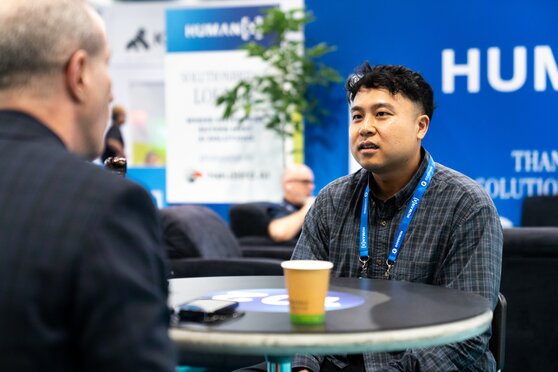 men networking at humanx 2026